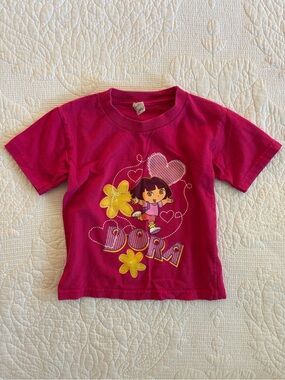Pacifica Hot Pink Dora Graphic Tee with Yellow Accents